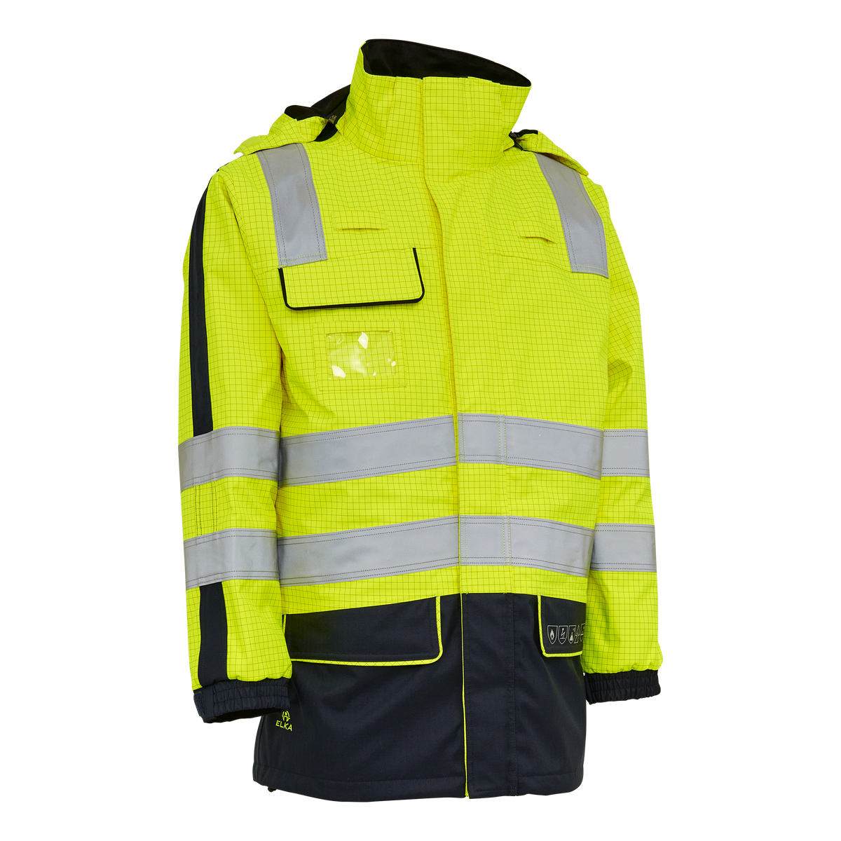 ELKA Rainwear Securetech Multinorm Electric Arc Jacket in Fl. Yellow/Navy