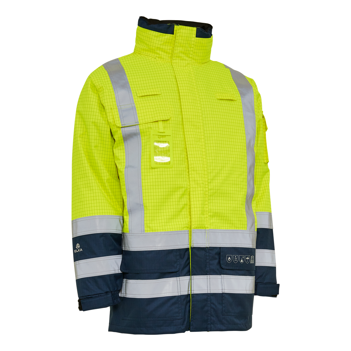 ELKA Rainwear Securetech Multinorm Jacket in Fl. Yellow/Navy