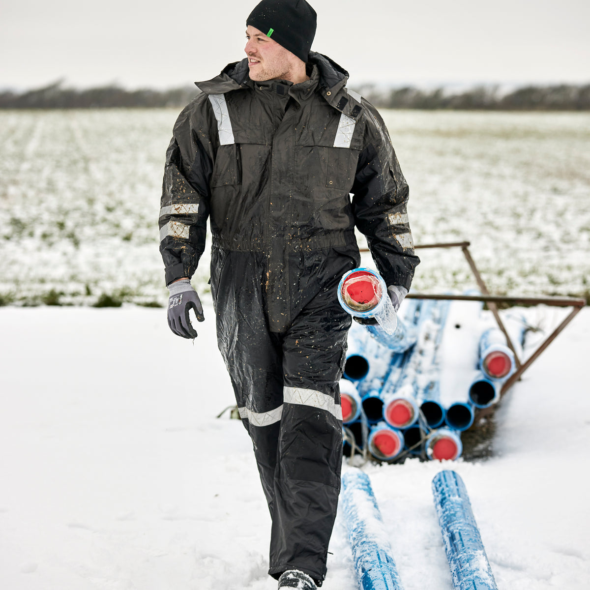 ELKA Rainwear Working Xtreme Winter Thermal Coverall in Grey/Black