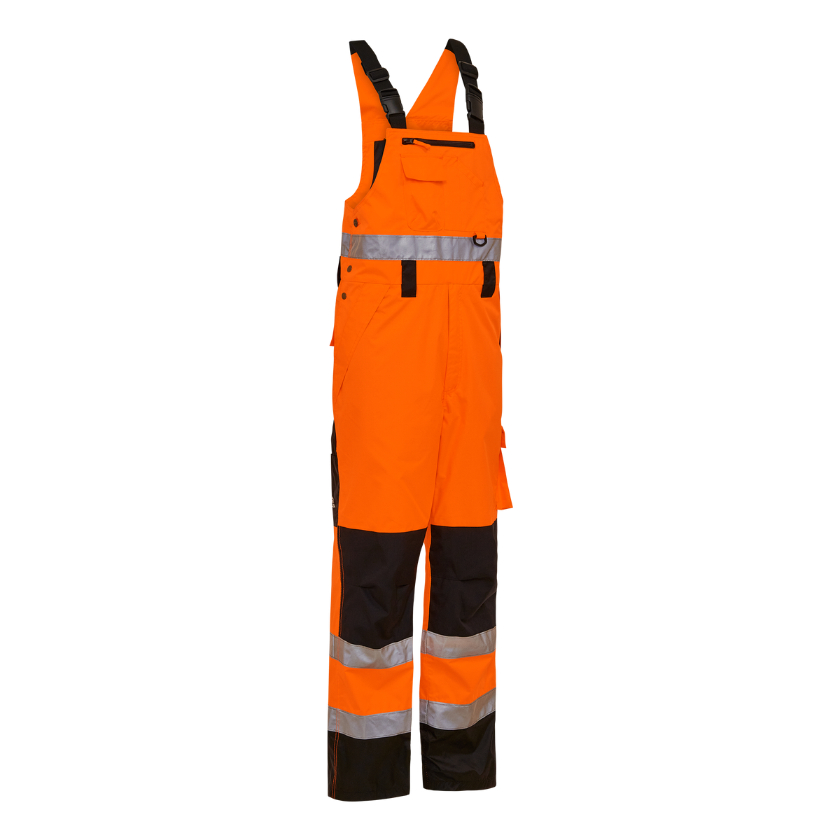 ELKA Rainwear Visible Xtreme Bib & Brace in Fl. Orange/Black, front view
