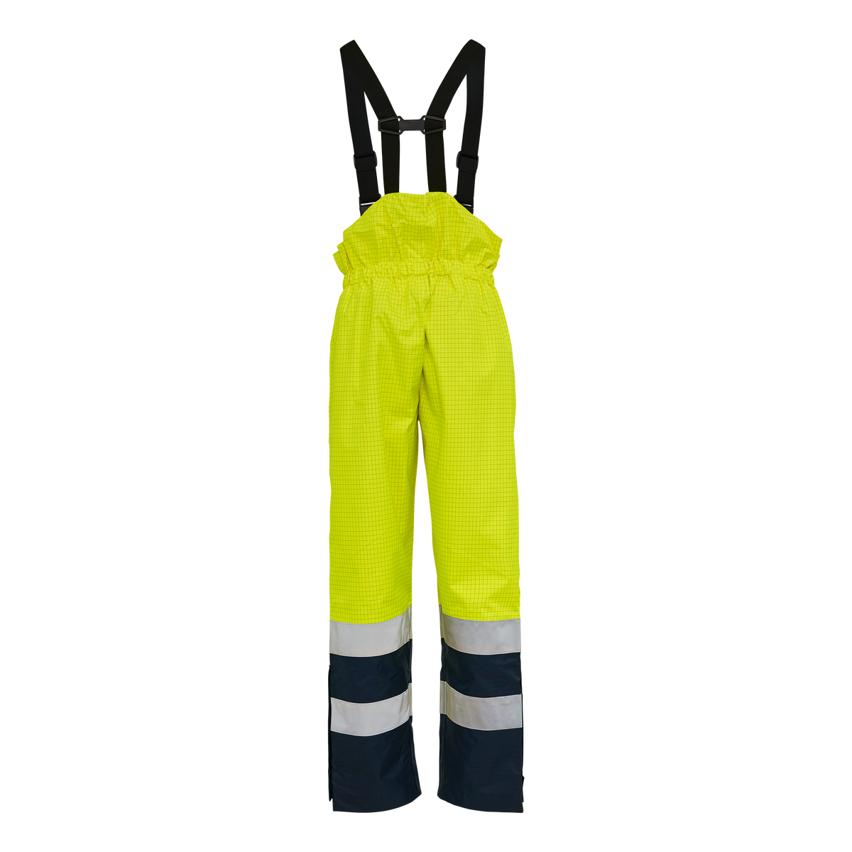ELKA Rainwear Securetech Multinorm Bib & Brace in Fl. Yellow/Navy