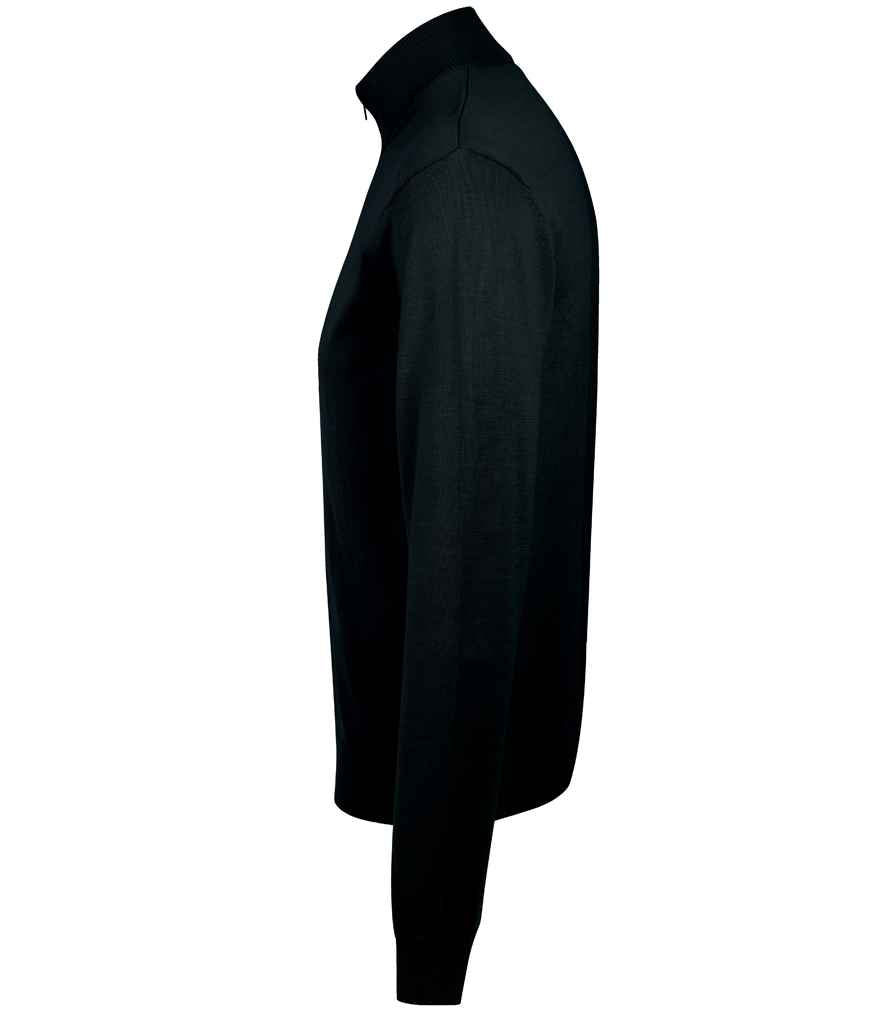 SOL'S Gordon Full Zip Cotton Acrylic Cardigan in Black, side view