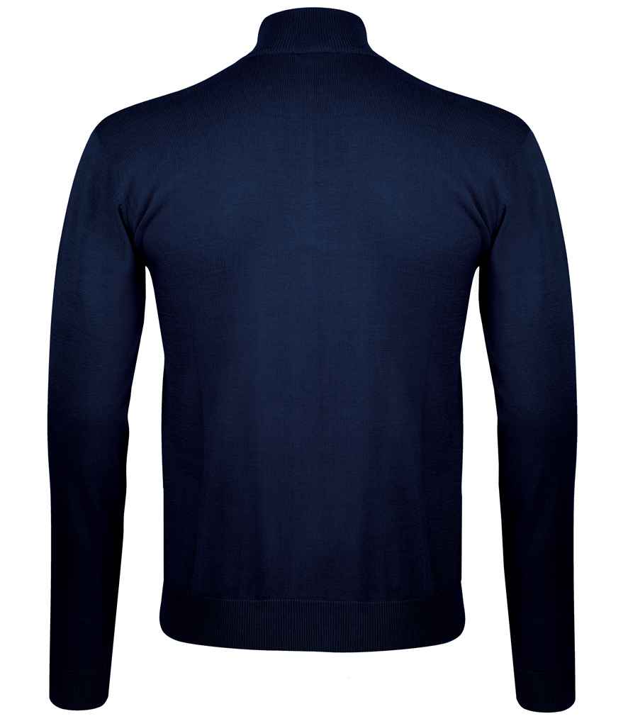 SOL'S Gordon Full Zip Cotton Acrylic Cardigan in Navy, back view