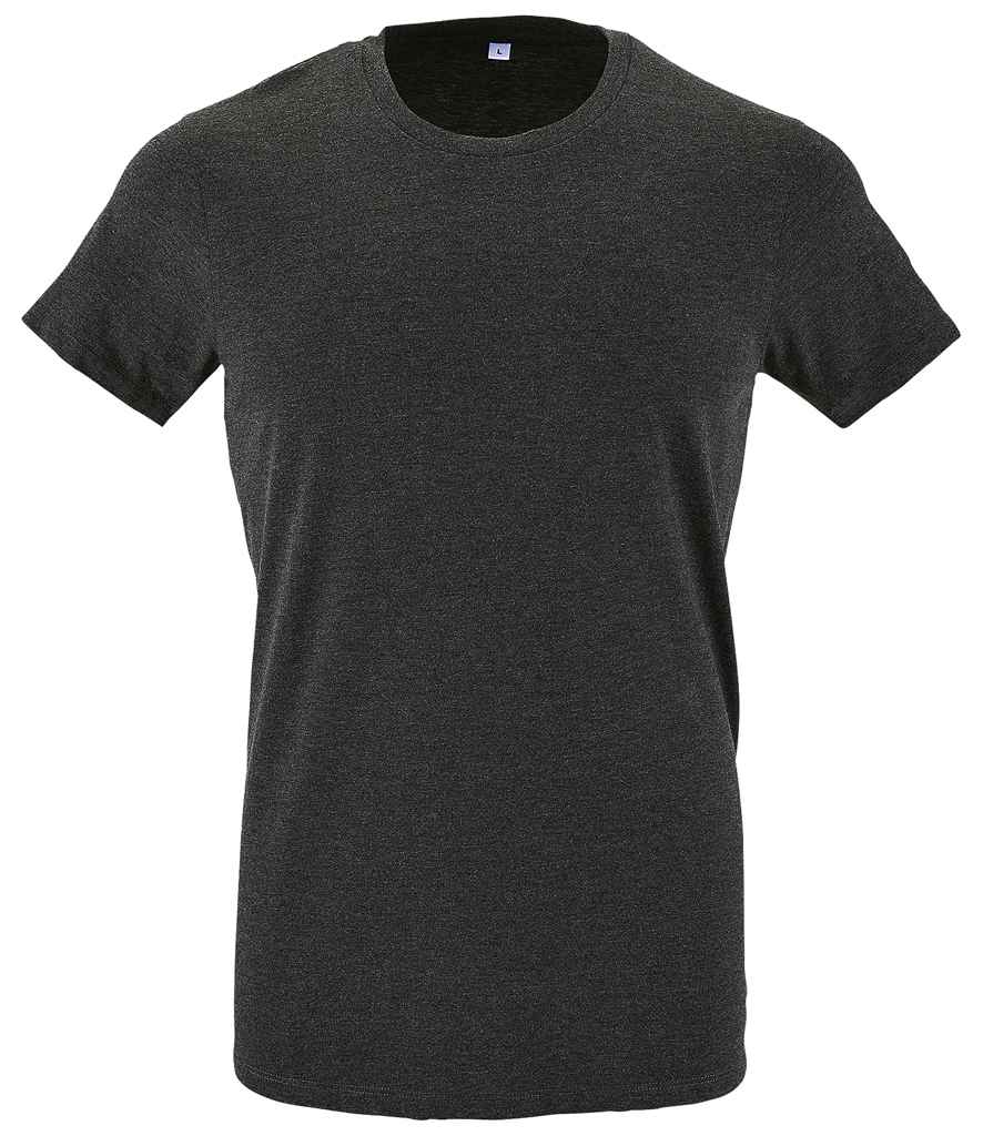 SOL'S Regent Fit T-Shirt in Charcoal Marl, front view