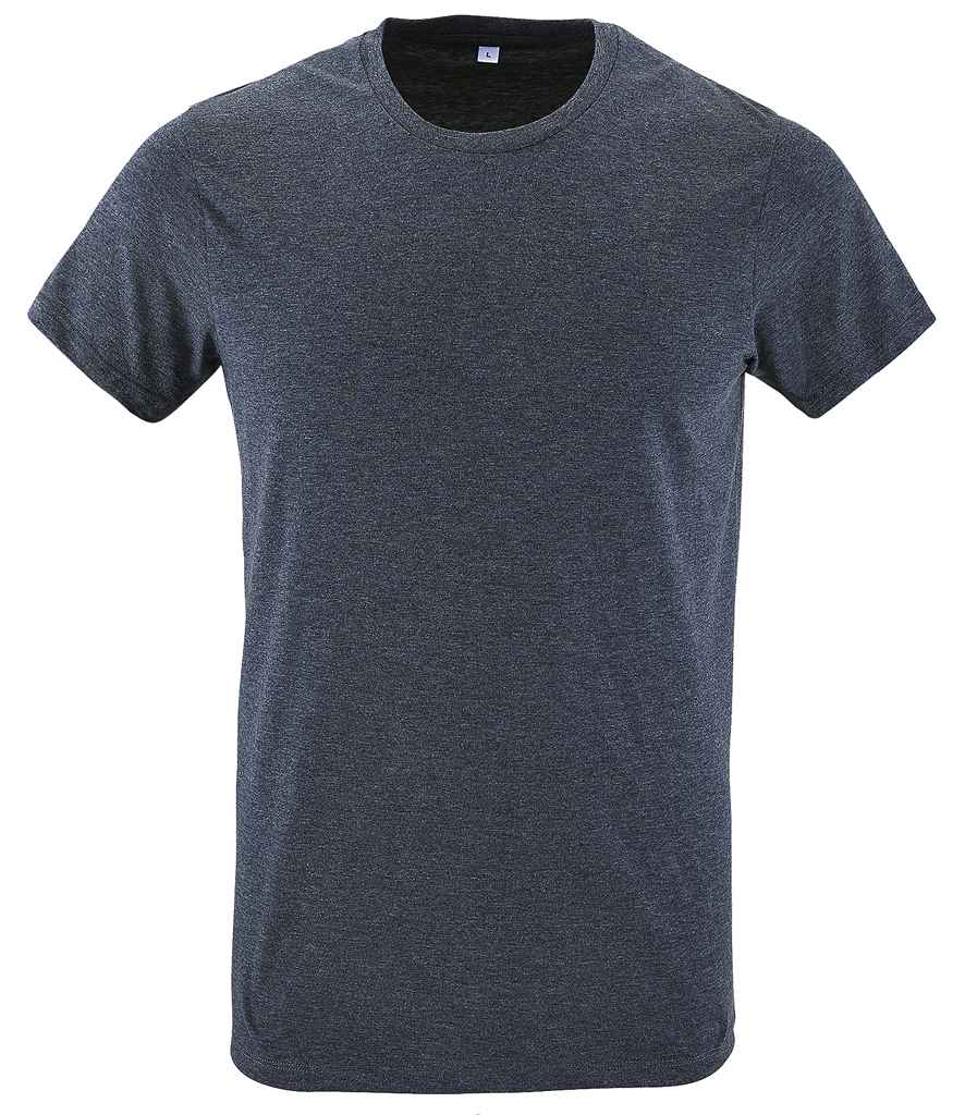 SOL'S Regent Fit T-Shirt in Heather Denim, front view