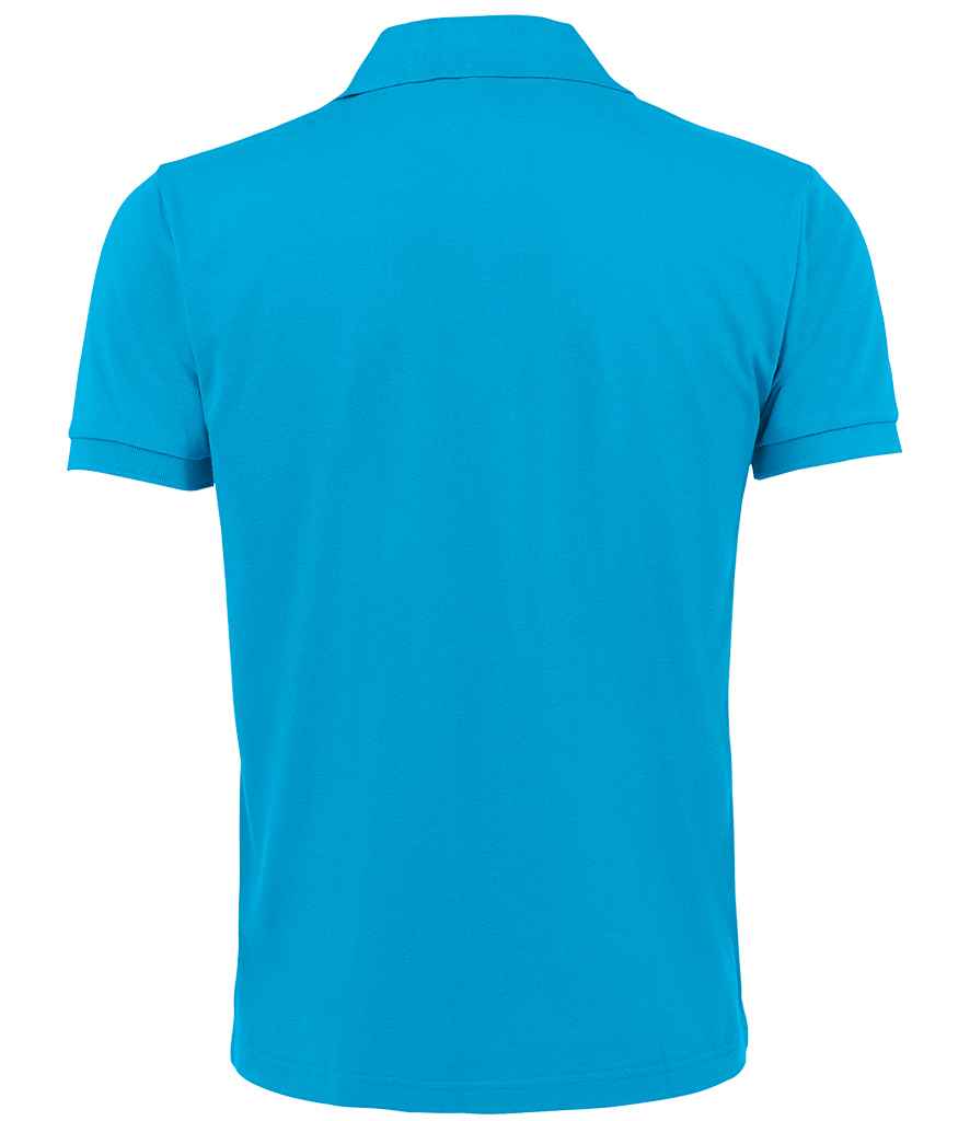 SOL'S Prime Poly/Cotton Piqué Polo Shirt in Aqua, back view