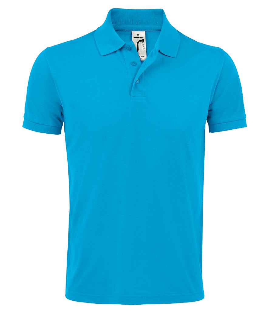 SOL'S Prime Poly/Cotton Piqué Polo Shirt in Aqua, front view