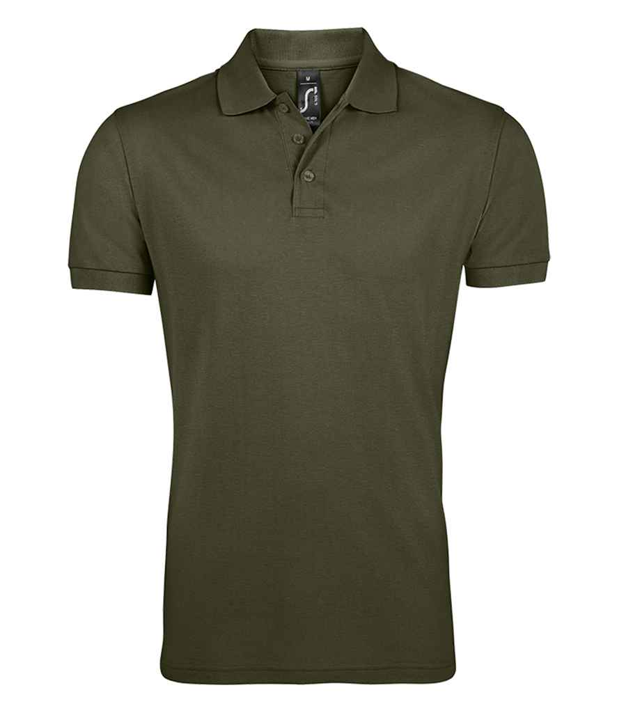 SOL'S Prime Poly/Cotton Piqué Polo Shirt in Army, front view