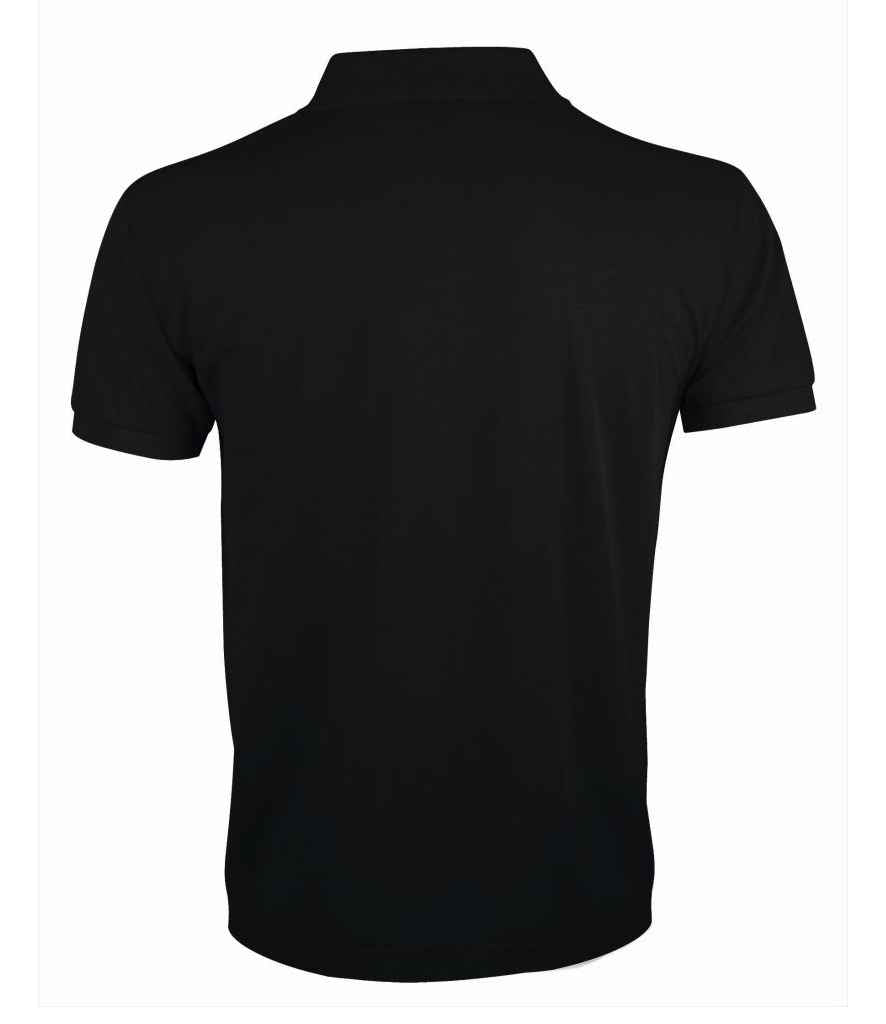 SOL'S Prime Poly/Cotton Piqué Polo Shirt in Black, back view