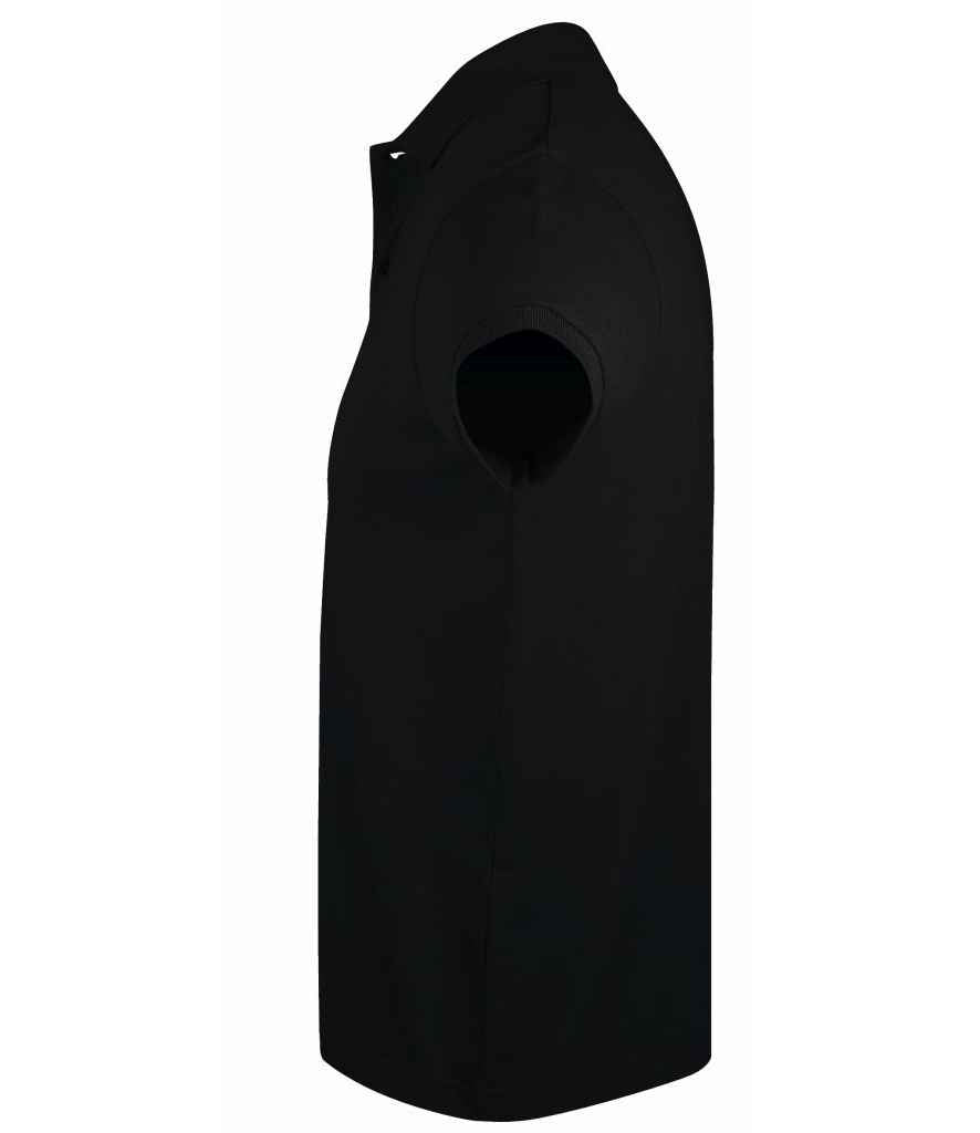 SOL'S Prime Poly/Cotton Piqué Polo Shirt in Black, side view