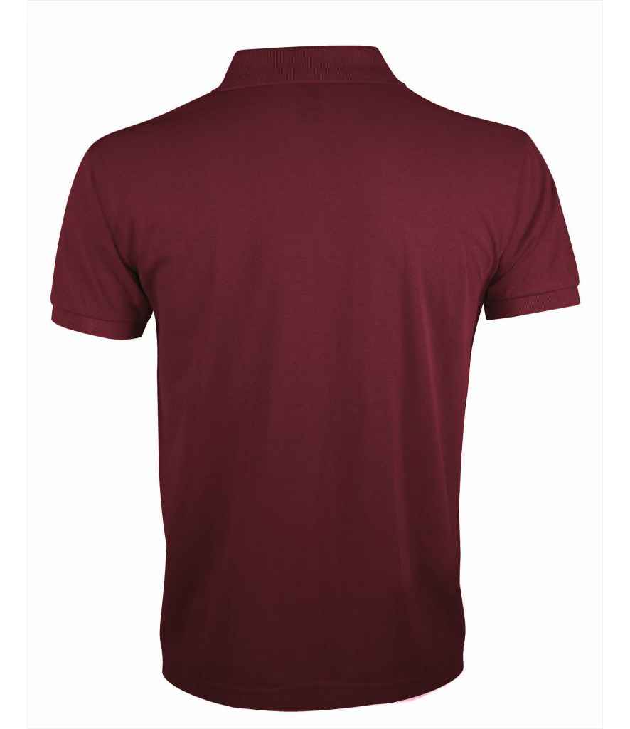 SOL'S Prime Poly/Cotton Piqué Polo Shirt in Burgundy, back view