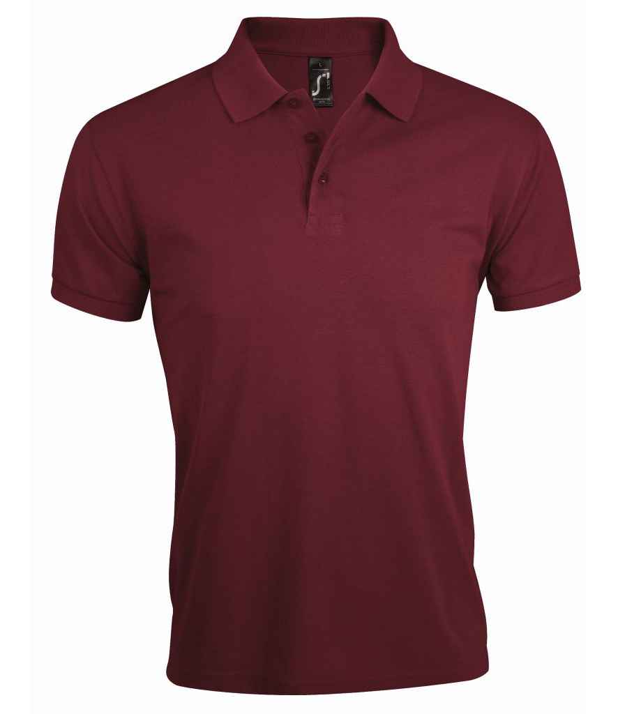 SOL'S Prime Poly/Cotton Piqué Polo Shirt in Burgundy, front view