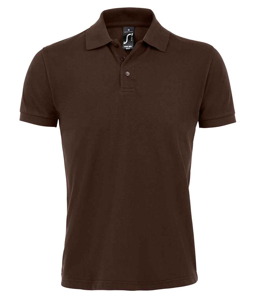 SOL'S Prime Poly/Cotton Piqué Polo Shirt in Chocolate, front view