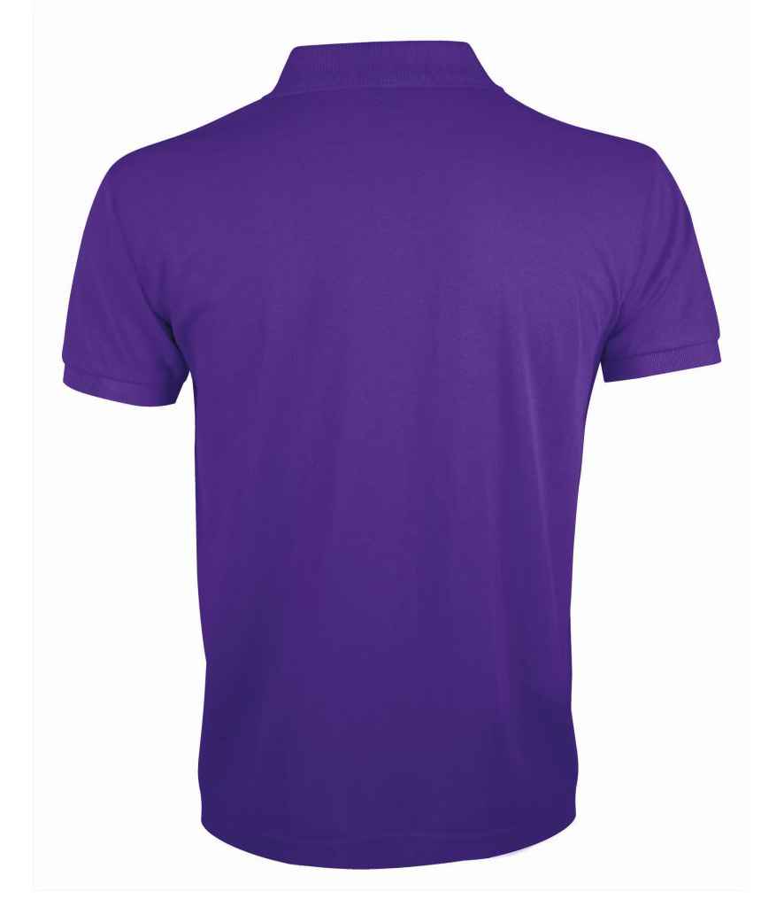 SOL'S Prime Poly/Cotton Piqué Polo Shirt in Dark Purple, back view