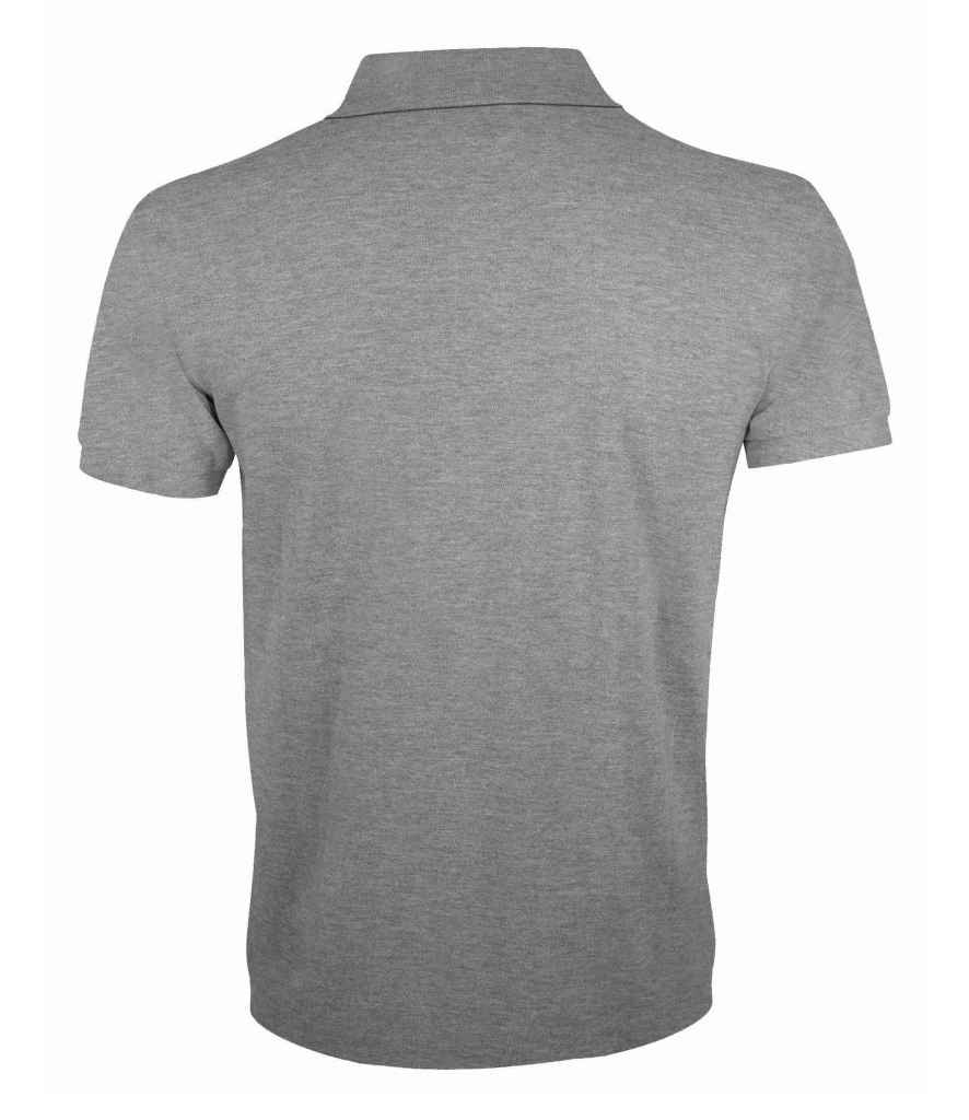 SOL'S Prime Poly/Cotton Piqué Polo Shirt in Grey Marl, back view