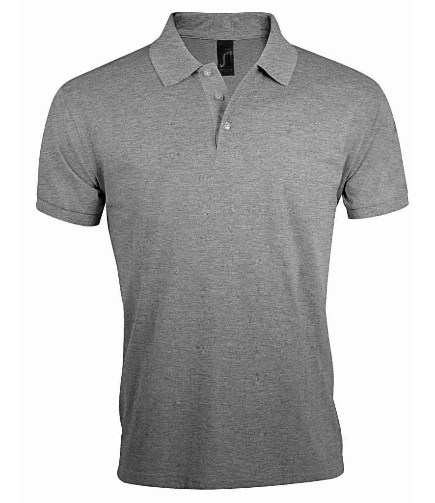 SOL'S Prime Poly/Cotton Piqué Polo Shirt in Grey Marl, front view