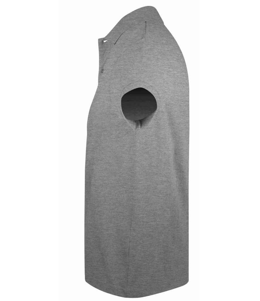 SOL'S Prime Poly/Cotton Piqué Polo Shirt in Grey Marl, side view