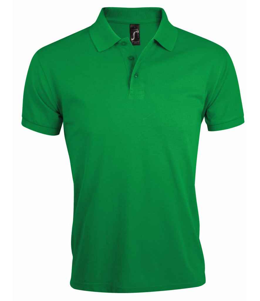 SOL'S Prime Poly/Cotton Piqué Polo Shirt in Kelly Green, front view