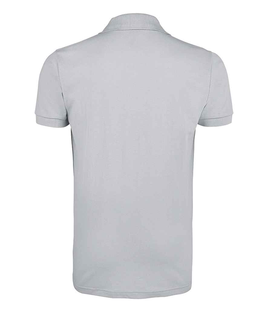 SOL'S Prime Poly/Cotton Piqué Polo Shirt in Pure Grey, back view