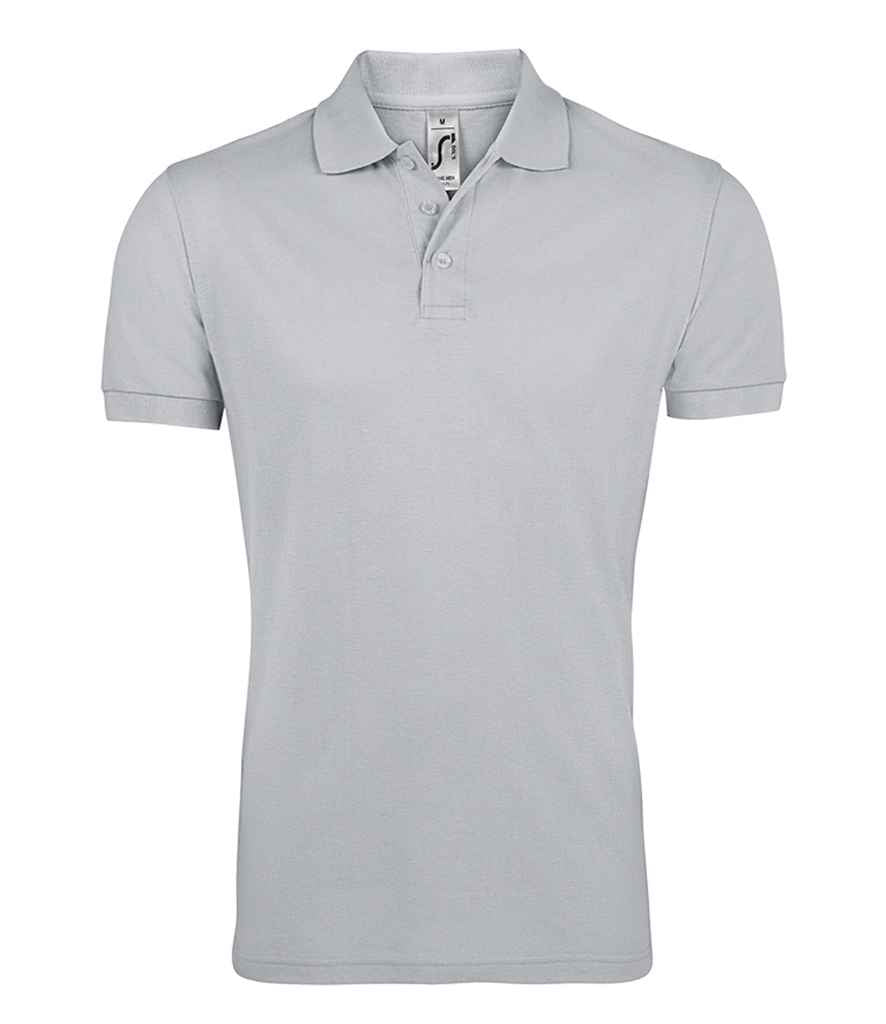 SOL'S Prime Poly/Cotton Piqué Polo Shirt in Pure Grey, front view