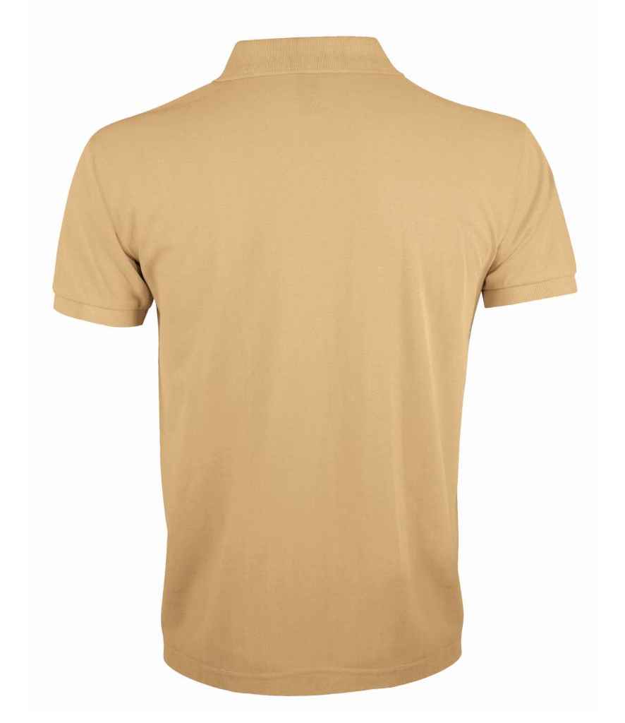 SOL'S Prime Poly/Cotton Piqué Polo Shirt in Sand, back view