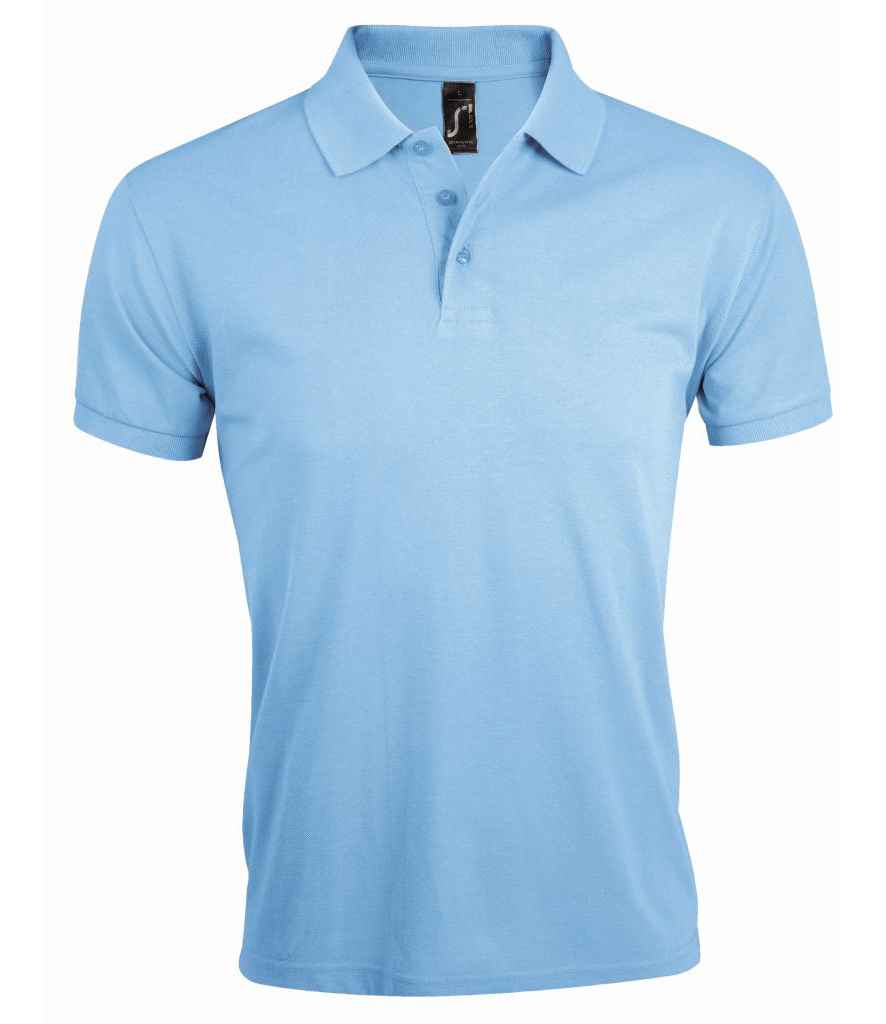 SOL'S Prime Poly/Cotton Piqué Polo Shirt in Sky Blue, front view