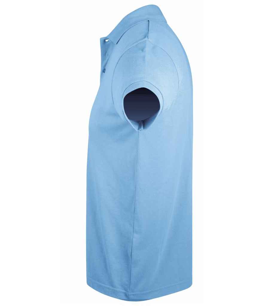 SOL'S Prime Poly/Cotton Piqué Polo Shirt in Sky Blue, side view