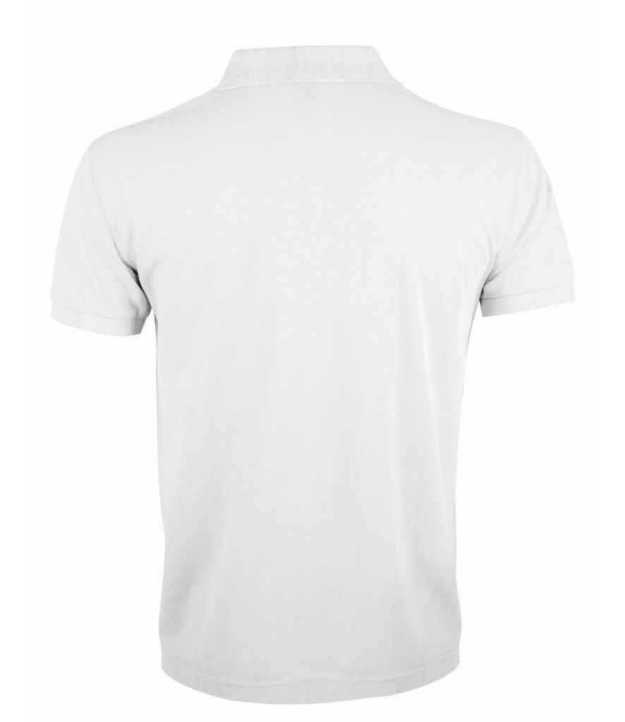 SOL'S Prime Poly/Cotton Piqué Polo Shirt in White, back view
