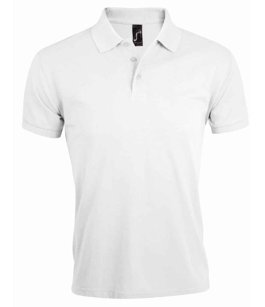 SOL'S Prime Poly/Cotton Piqué Polo Shirt in White, front view
