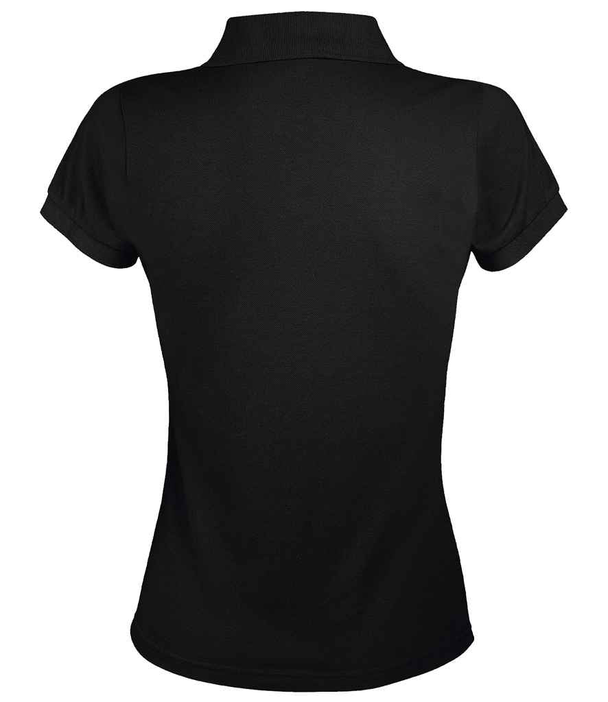 SOL'S Ladies Prime Poly/Cotton Piqué Polo Shirt in Black, back view