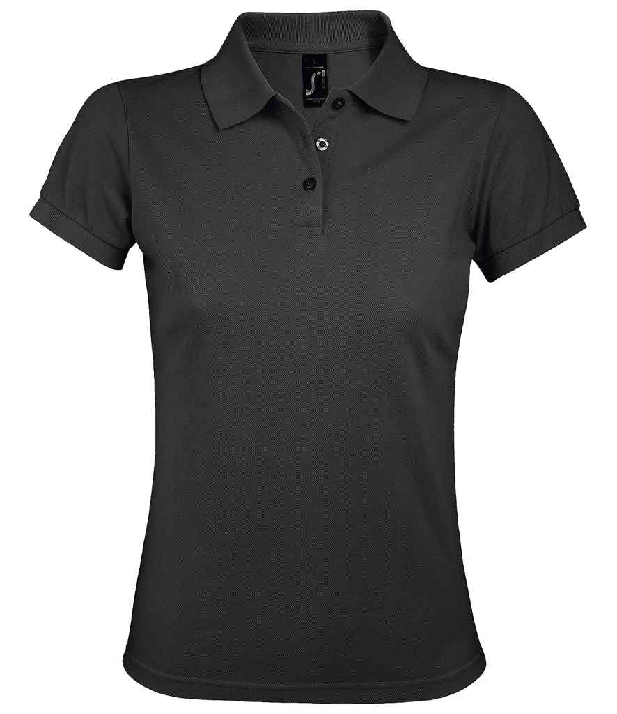 SOL'S Ladies Prime Poly/Cotton Piqué Polo Shirt in Dark Grey, front view