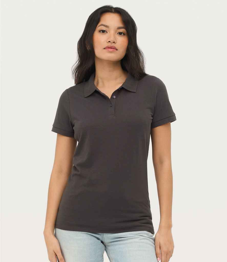 SOL'S Ladies Prime Poly/Cotton Piqué Polo Shirt in Dark Grey