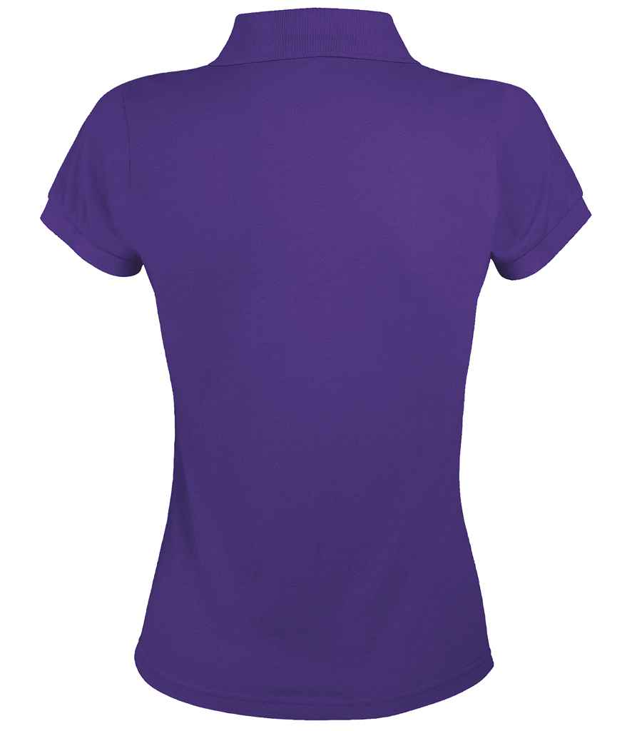 SOL'S Ladies Prime Poly/Cotton Piqué Polo Shirt in Dark Purple, back view