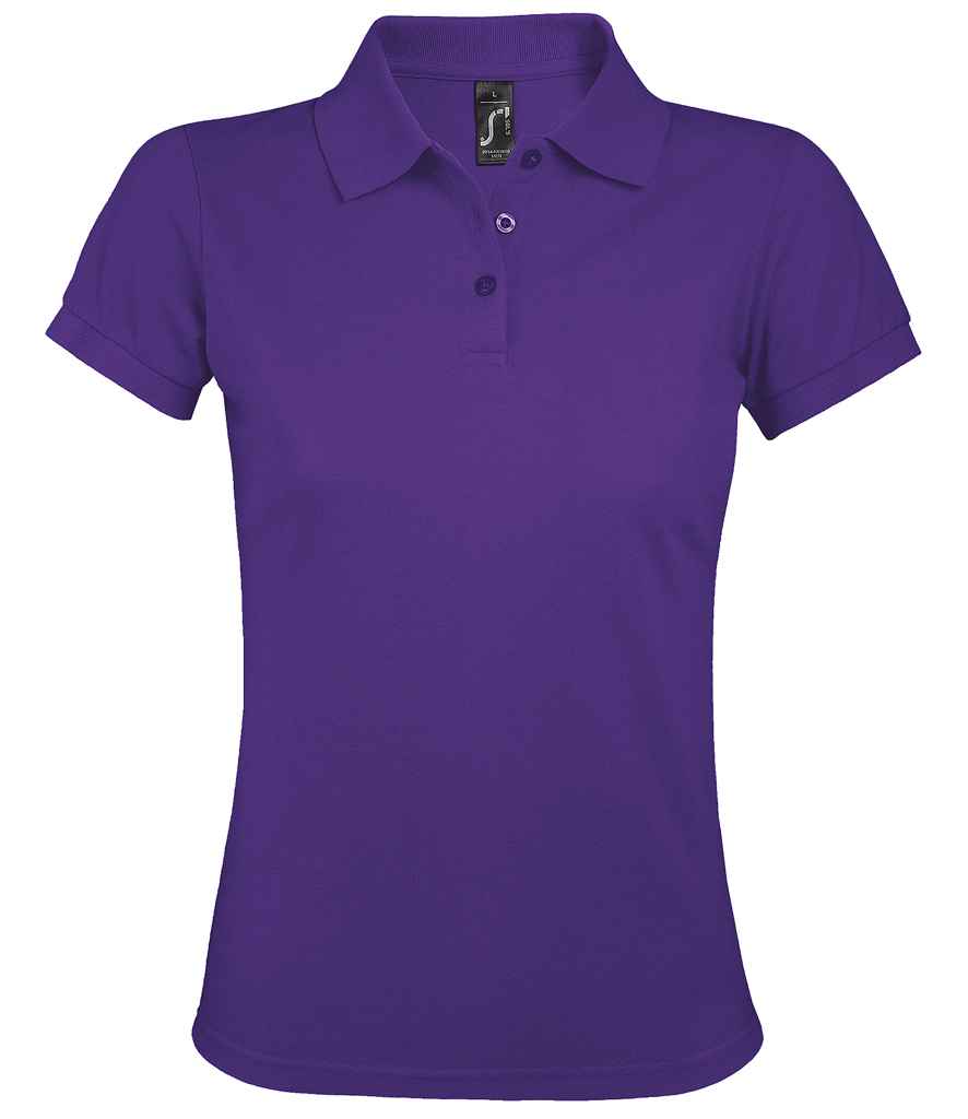 SOL'S Ladies Prime Poly/Cotton Piqué Polo Shirt in Dark Purple, front view