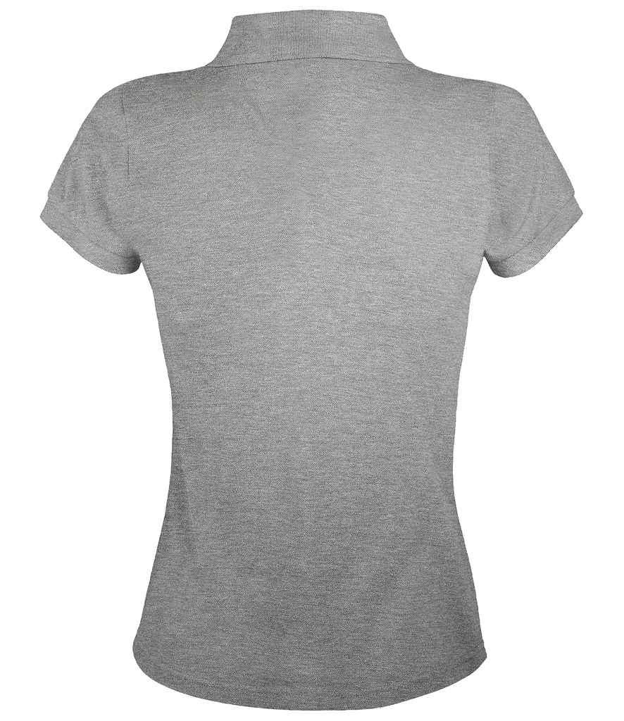 SOL'S Ladies Prime Poly/Cotton Piqué Polo Shirt in Grey Marl, back view