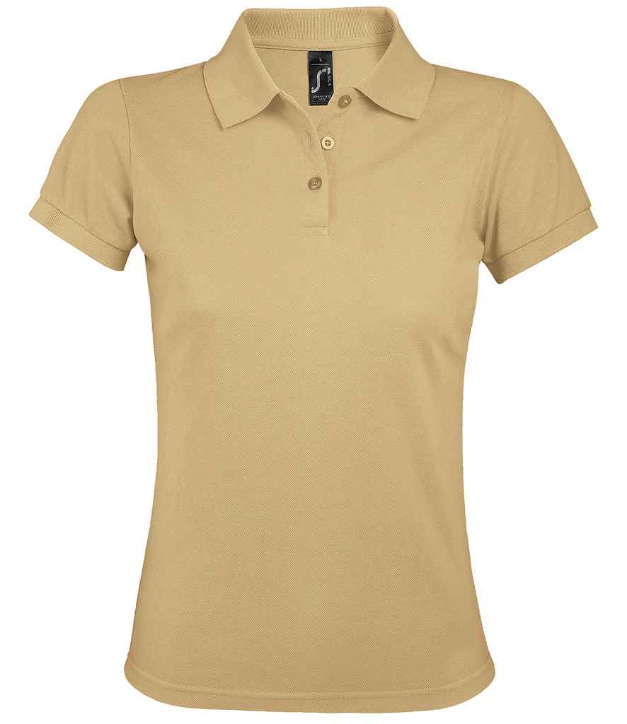 SOL'S Ladies Prime Poly/Cotton Piqué Polo Shirt in Sand, front view