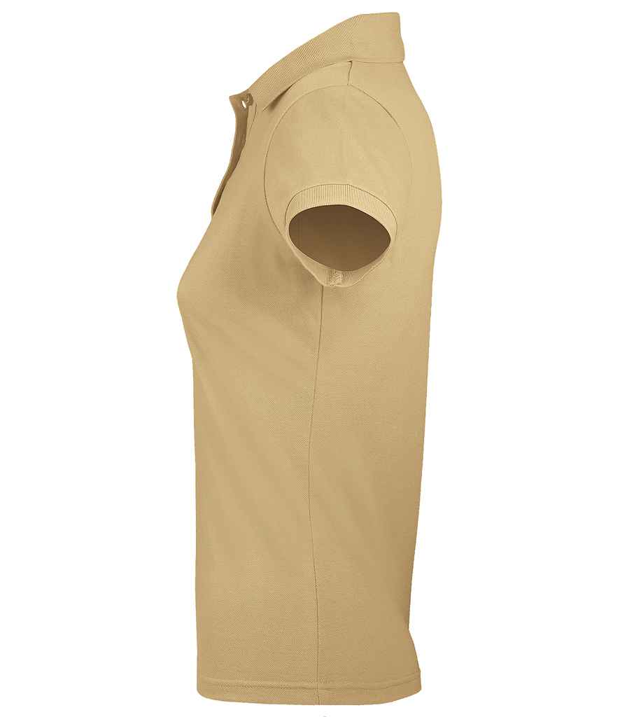 SOL'S Ladies Prime Poly/Cotton Piqué Polo Shirt in Sand, side view