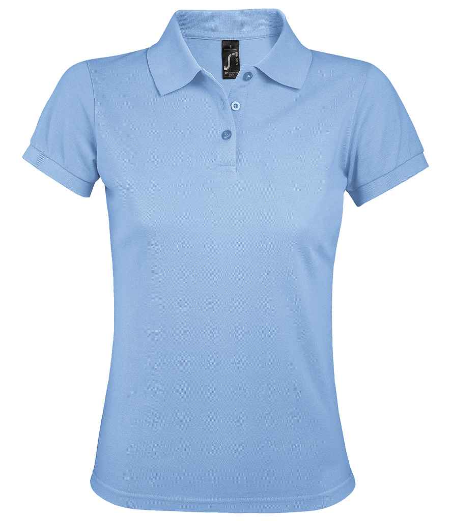 SOL'S Ladies Prime Poly/Cotton Piqué Polo Shirt in Sky Blue, front view