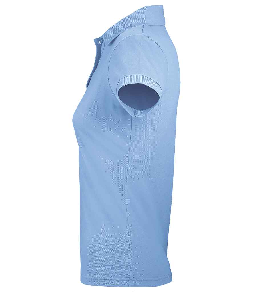 SOL'S Ladies Prime Poly/Cotton Piqué Polo Shirt in Sky Blue, side view
