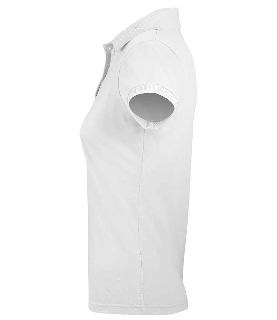 SOL'S Ladies Prime Poly/Cotton Piqué Polo Shirt in White, side view