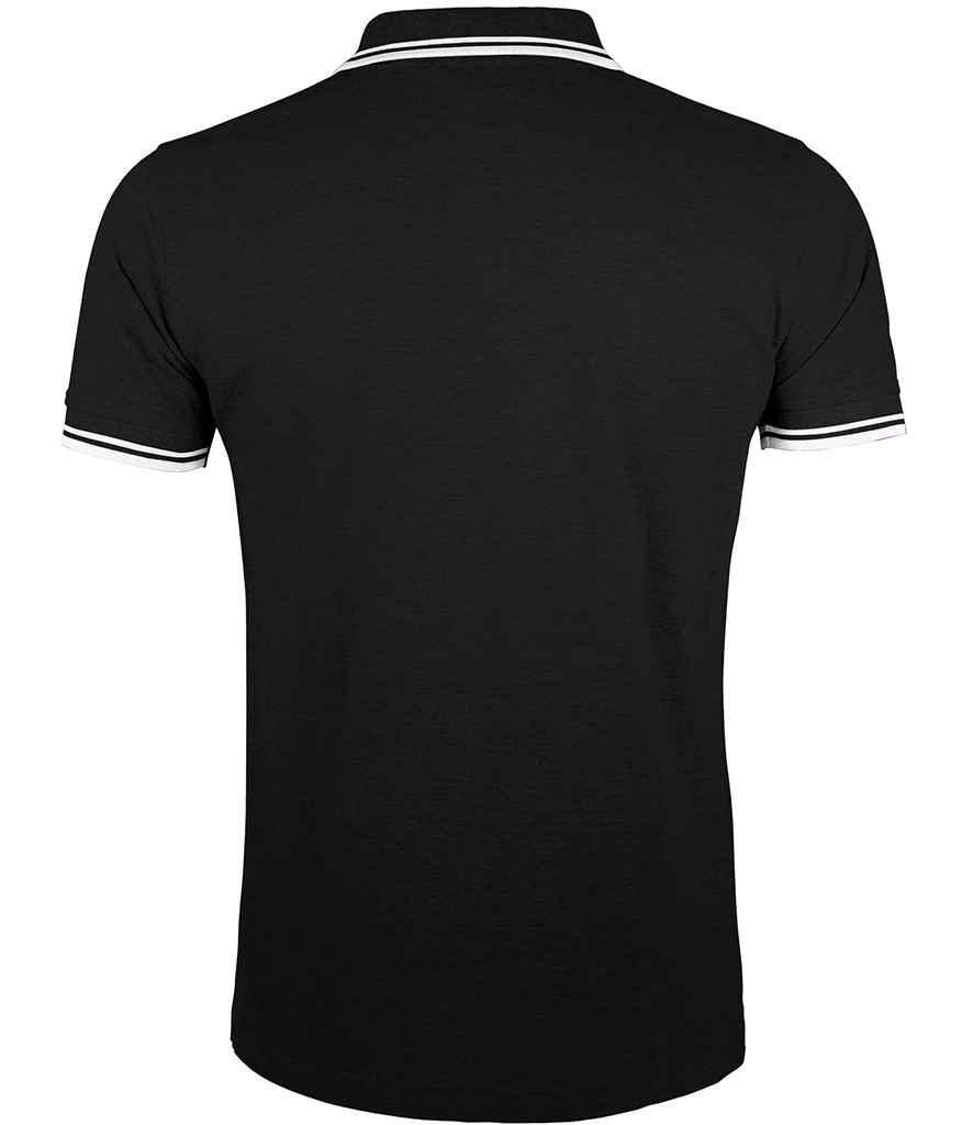 SOL'S Pasadena Tipped Cotton Piqué Polo Shirt, back view