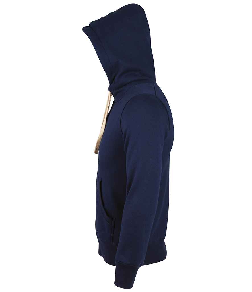 SOL'S Unisex Sherpa Hooded Jacket in French Navy, side view