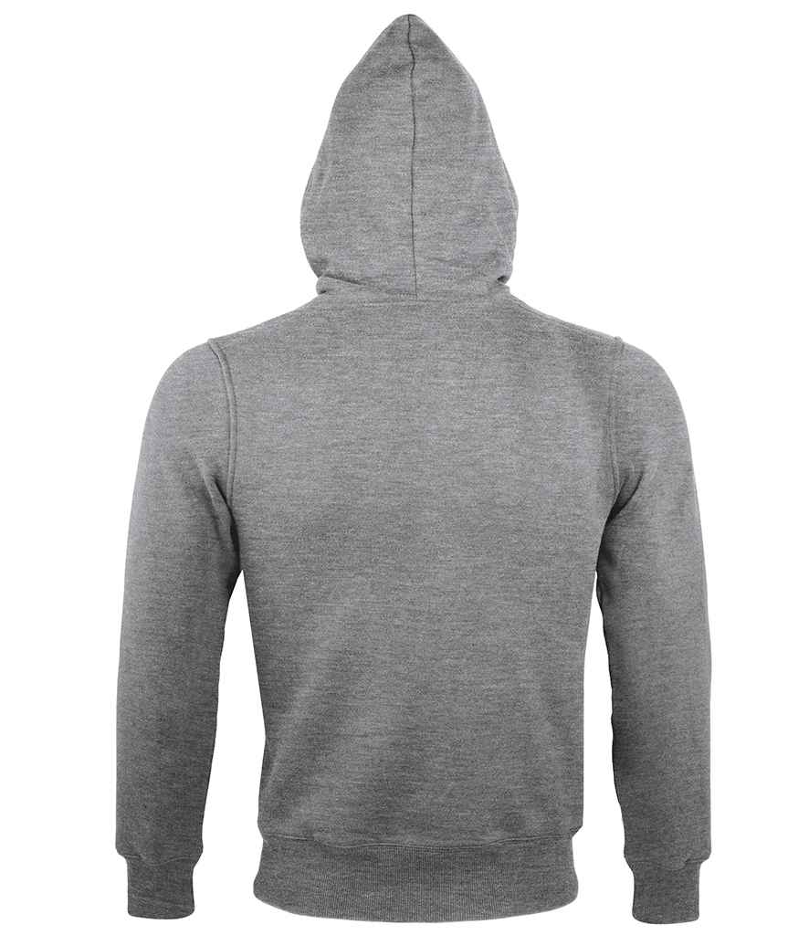 SOL'S Unisex Sherpa Hooded Jacket in Grey Marl, back view