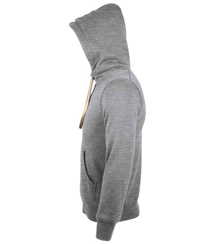 SOL'S Unisex Sherpa Hooded Jacket in Grey Marl, side view