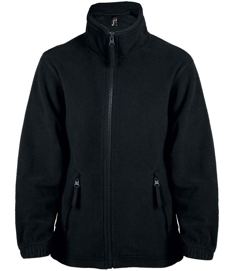 SOL'S Kids North Fleece Jacket in Black, front view