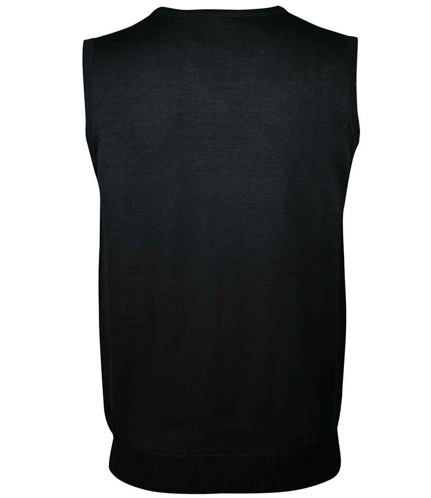 SOL'S Unisex Gentlemen Sleeveless Cotton Acrylic V Neck Sweater in Black, back view