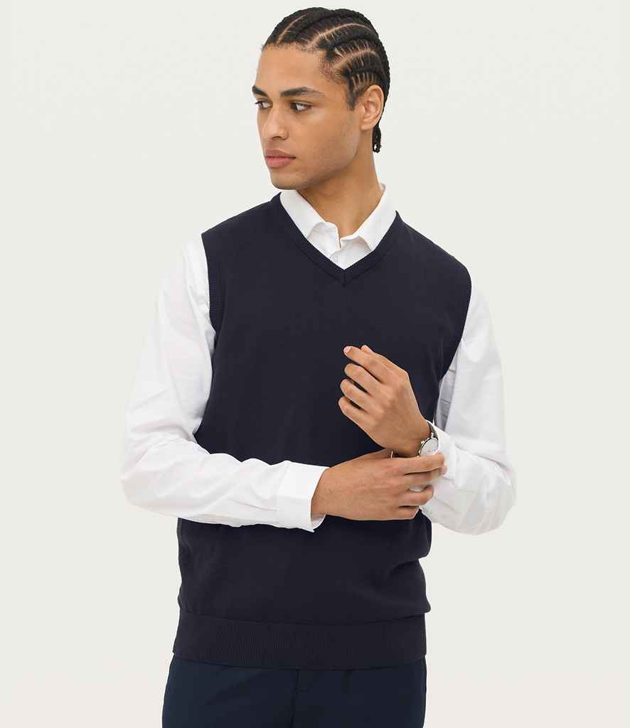 SOL'S Unisex Gentlemen Sleeveless Cotton Acrylic V Neck Sweater in Navy