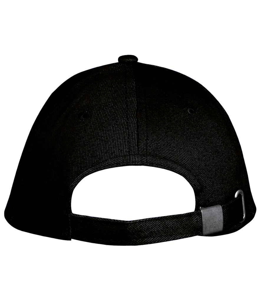 SOL'S Long Beach Cap in Black/Red, back view