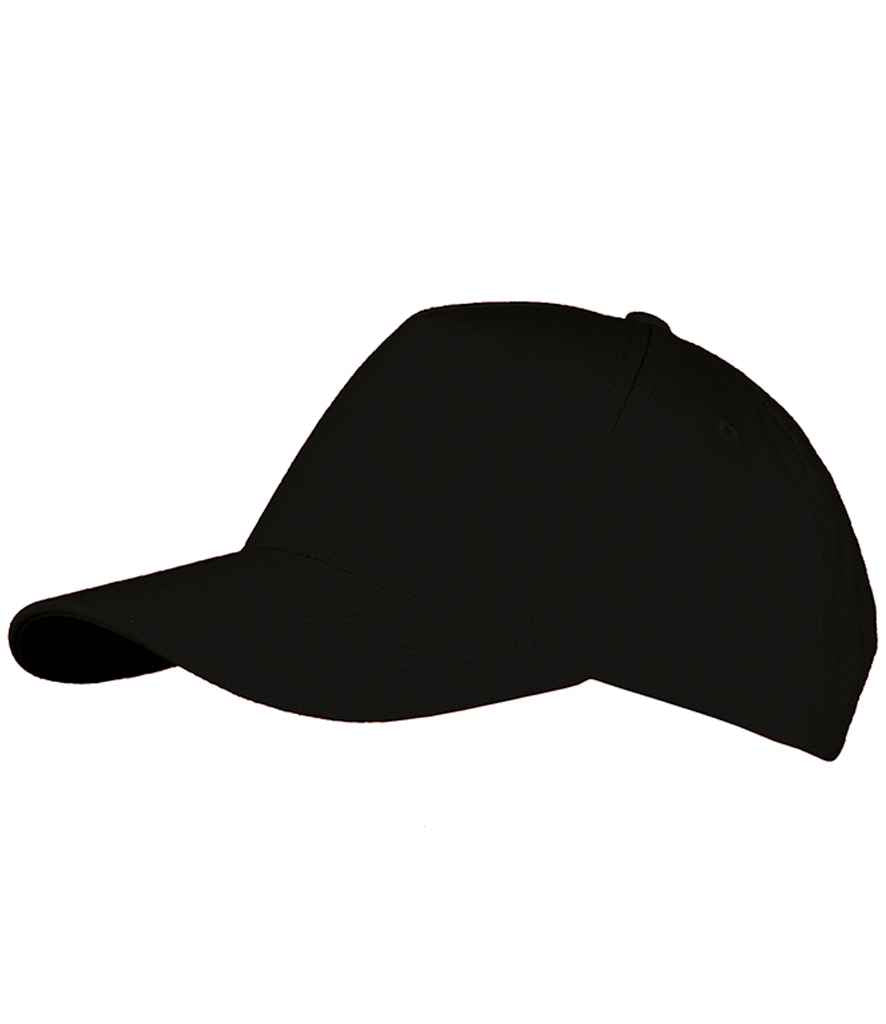 SOL'S Long Beach Cap in Black, front view