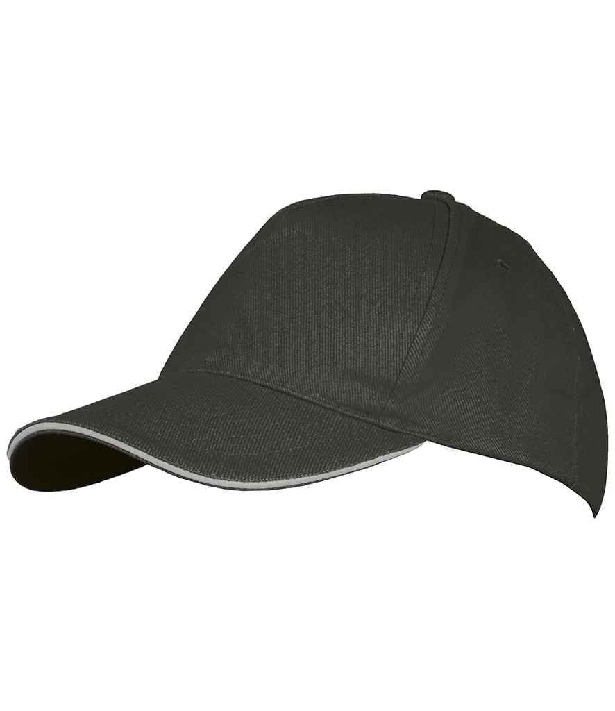 SOL'S Long Beach Cap in Dark Grey/Light Grey, front view